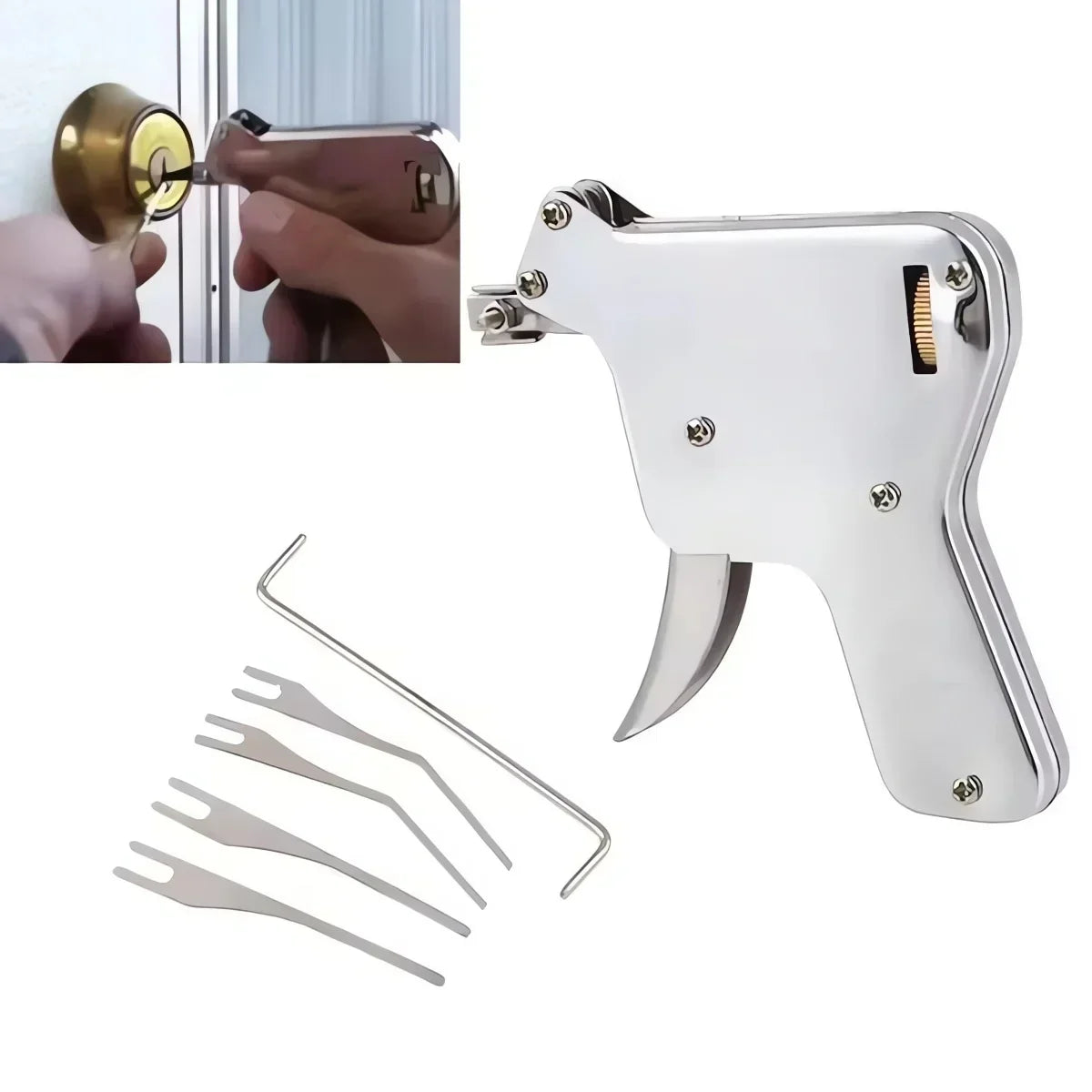 New Lock Pick Bumps Tool Kit - Stainless Steel Door Opener Key Gun, Strong Steel Lock Picking and Repair Extractor Parts