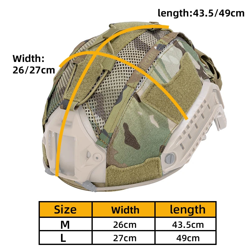 IDOGEAR Tactical Helmet Cover – Maritime Helmet with NVG Battery Pouch, Hunting Accessories Model 3812