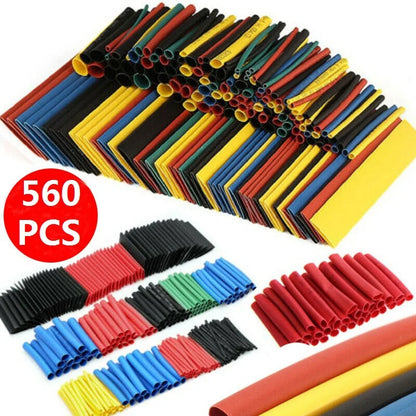 Multicolor Polyolefin Heat Shrink Tubing Set: 164/560pcs with 2:1 Shrink Ratio - Ideal for Wires and Cables Sleeving