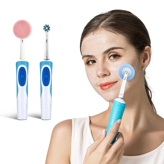 Waterproof Silicone Face Spin Brushes | Facial Cleansing Brush Replacement Head Compatible with Oral B Electric Toothbrush Bases