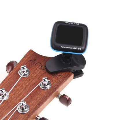 JMT-03 Portable Guitar Tuner and Metronome – Digital Clip Mic for Chromatic Guitar, Bass, Ukulele, and Violin