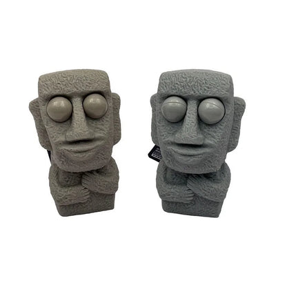 Stone Man Stress Relief Toy – Soft Moai Statue that Slowly Rebounds | Squeeze Eyes for Relaxation and Stress Relief | Kids Gift