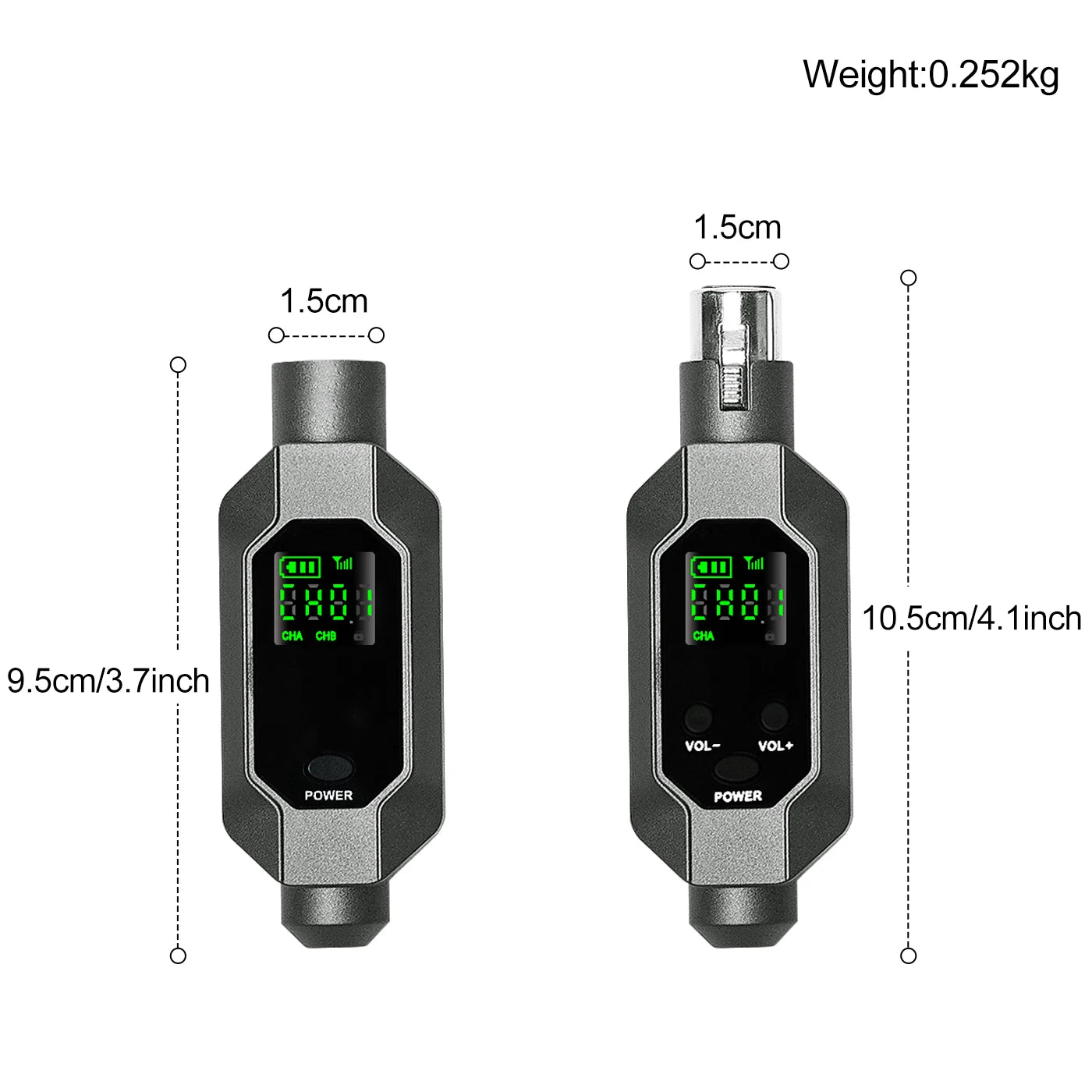 UHF Wireless Microphone Converter: XLR Transmitter and Receiver System for Dynamic Microphones