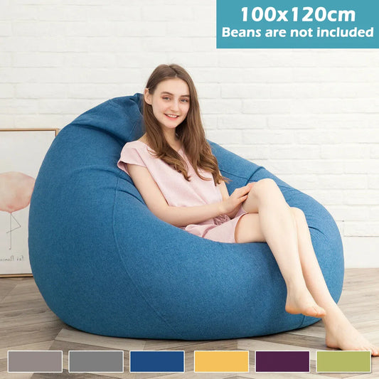 Bean Bag Chair Cover: Lazy Sofas for Adults - Couch Living Room Bedroom Home Tatami Lounger Seat, Filler Not Included