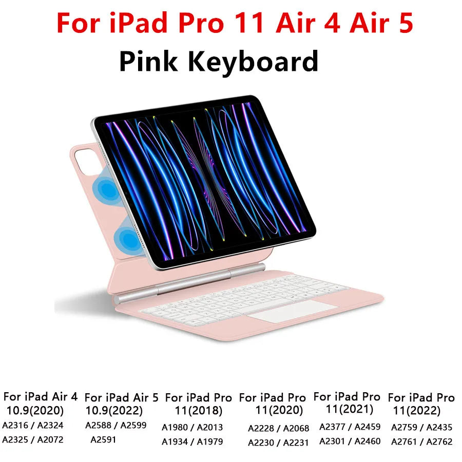 Magic Keyboard for iPad Pro 11/12.9, Air 4/5, iPad 10th Gen - Smart Cover Magnetic Case for iPad Pro 12.9 (3rd-6th Gen)