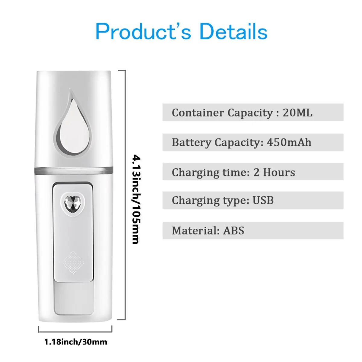 Mini Portable Rechargeable Facial Mister | Handy Face Humidifier & Sprayer | Skin Care Machine for Hydrating & Daily Makeup