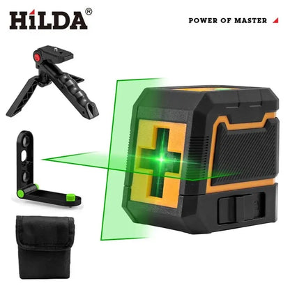 HILDA 2 Lines Self-Leveling Laser Level - Horizontal and Vertical Cross, Super Powerful Green Laser Beam Line