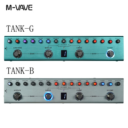 M-vave Tank-G Guitar Multi-Effects Pedal - 36 Presets, 9 Preamp Slots, 3-Band EQ, 8 IR Cab Slots, 3 Modulation/Delay/Reverb Effects