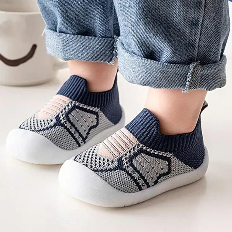 Breathable Anti-Slip Baby Shoes – Soft Mesh Crib Socks with Rubber Sole for Infants, Girls, and Boys