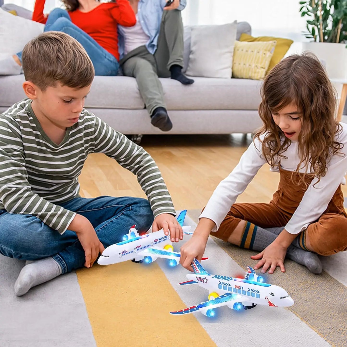 Electronic Aeroplane Toy with Music – Autopilot, Flash Sound, and Automatic Rotation Aircraft, Educational Gift for Children