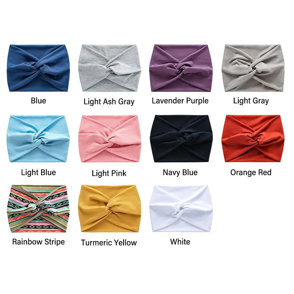 Extra Large Twisted Headbands - Thick Wide Turban Head Wraps for Women's Workouts and Hair Accessories