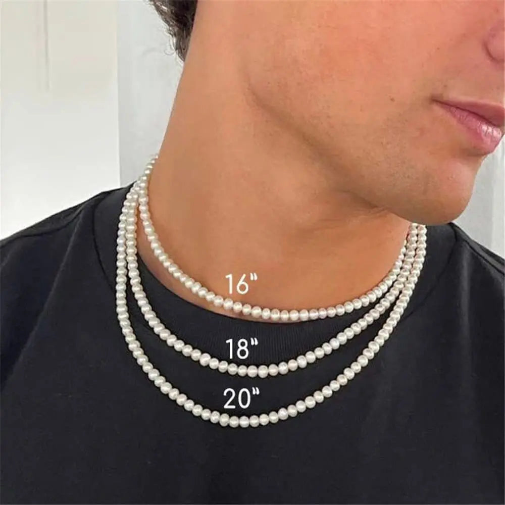 2022 Trendy Handmade Pearl Necklace for Men – Simple Bead Strand Jewelry for Women and Girls, Perfect for Weddings and Banquets