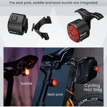 New Bicycle Smart Brake Tail Light: Auto Brake Sensing LED Warning Rear Lamp - Rechargeable & IPX6 Waterproof