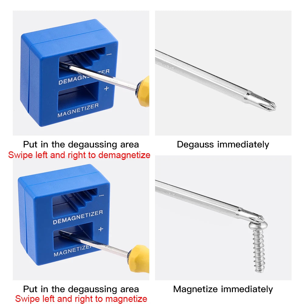 KUNLIYAOI Magnetizer Demagnetizer Tool - High-Quality Blue Screwdriver with Magnetic Pick-Up Function