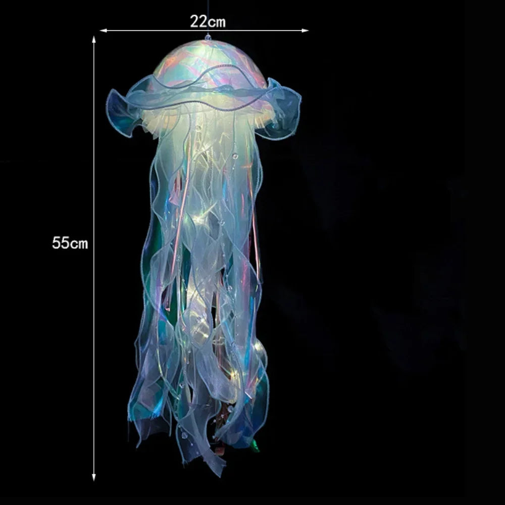 Jellyfish Flower Lamp - Portable Bedroom Night Light, Girl Room Atmosphere Decor, Home Decoration Accessory
