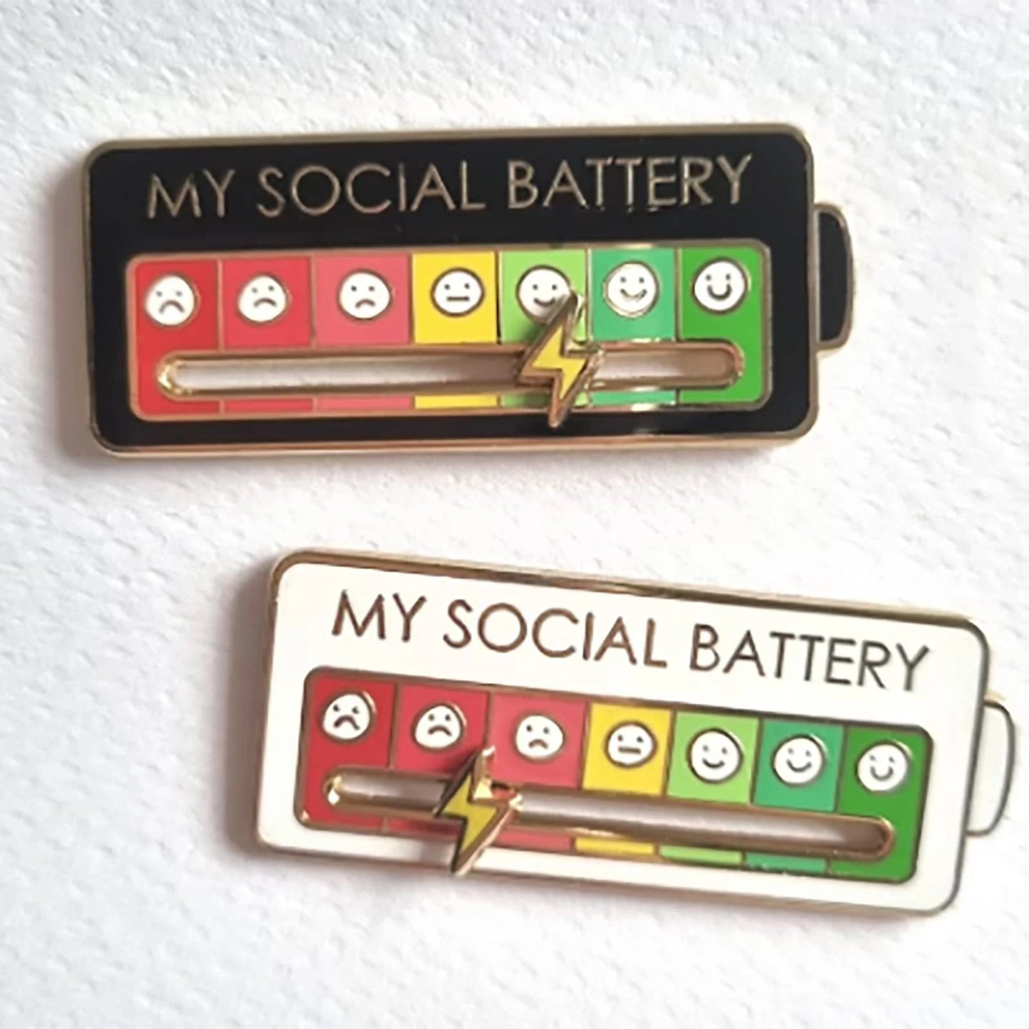 My Social Battery Enamel Pin - Trendy Metal Brooch Badge, Emotional Expression Lapel Jewelry, Mood Tracker Accessory