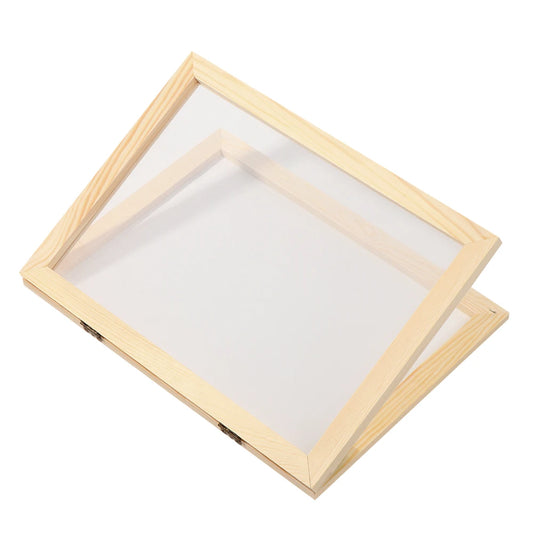 Wooden Paper Making Mould Frame: DIY Handcraft Papermaking Craft Tool with Double-Sided Wooden Mesh Mold