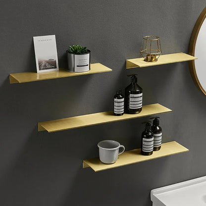 30-50cm Modern Brushed Gold and Black/White Bathroom Storage Rack | Stylish Bathroom Shelves and Kitchen Wall Shelf | Home Accessories