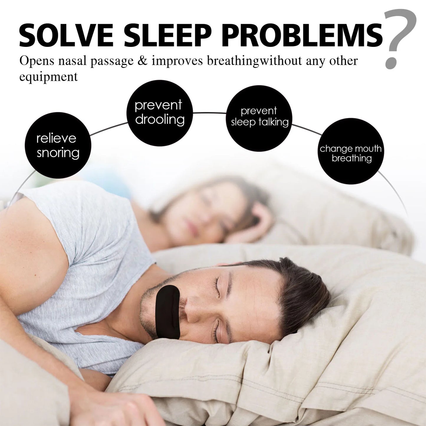 60 Pcs Mouth Tape for Sleeping - Gentle Sleep Strips to Prevent Snoring for Home and Travel