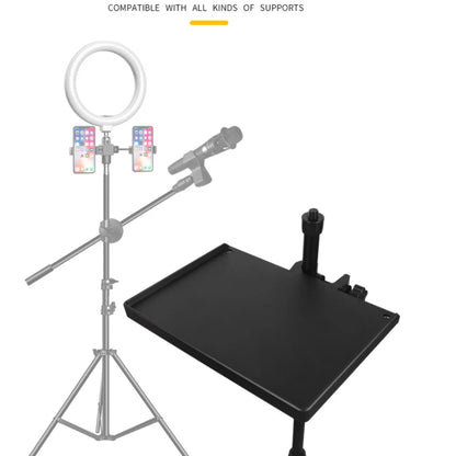 Microphone Stand with Soundcard Tray - Clip Holder, Live Tripod Bracket, Mic Holder Accessories - New