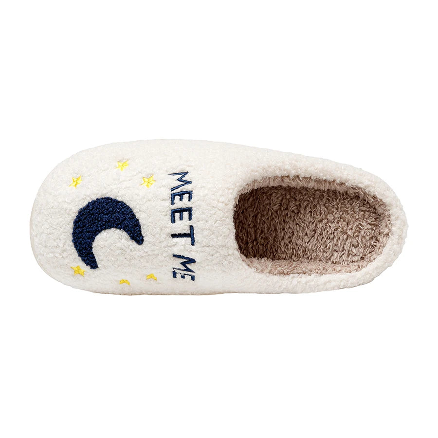 Meet Me At Midnight Slippers: Taylor Style Cozy Comfort Embroidered Slides - Soft Houseshoes for TS Swifties Music Tour