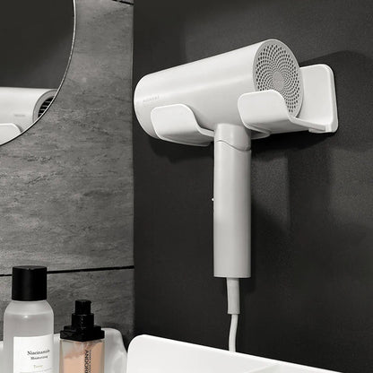 Wall Mounted Hair Dryer Holder - Bathroom Organizer Stand for Hair Straightener, Dryer, Washroom Organization Shelves