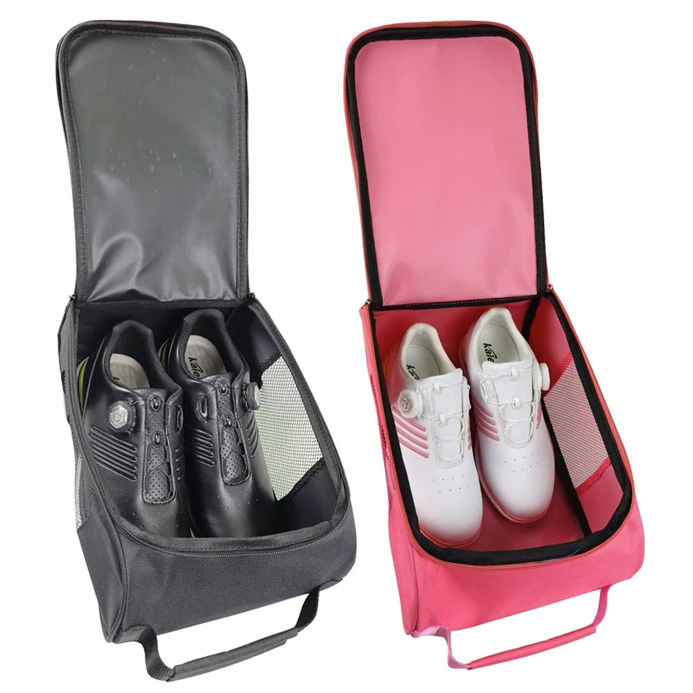 Portable Mini Golf Shoe Bag: Nylon Shoes Carrier Lightweight Handbag - Travel Essential for Golfing and Camping