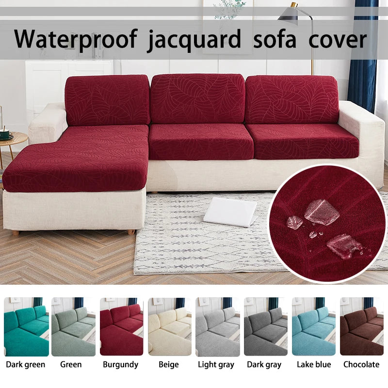 Waterproof Jacquard Sofa Cover - High Elasticity, All-Season Universal Cushion Protector, Anti-Slip Dust Cover