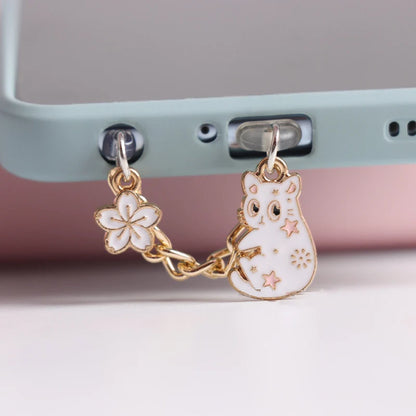 Kawaii Cat Phone Dust Plug Charm: Anti-Dust Cap Pendant for iPhone & Type-C - Cute Android Charge Port Plug, Dust Protection Stopper