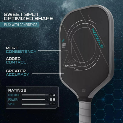 BEN JOHNS T700 Carbon Fiber Pickleball Paddle - Carbon Friction Surface with 16mm Polymer Honeycomb Core for Enhanced Power, Spin, and Control