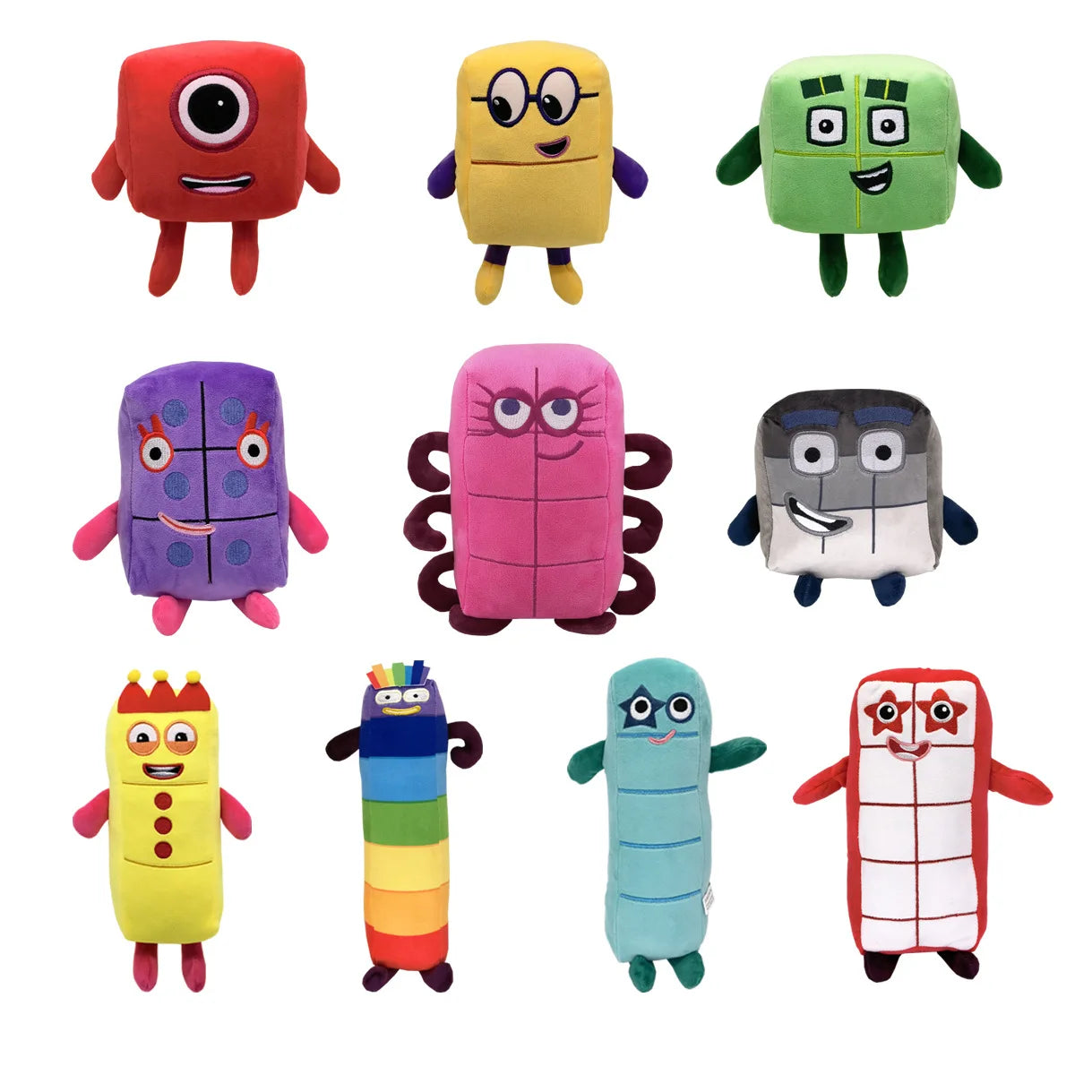 10pcs Cartoon Number Plush Doll Set - Educational Stuffed Toys for Early Childhood Learning - Kids' Gift