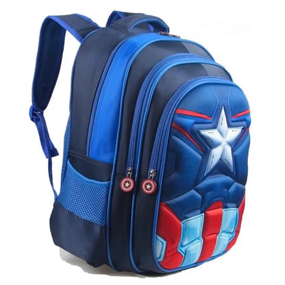 Kids' Waterproof Nylon Backpack with Three Compartments - Star-Inspired Bag for Ages 3-12