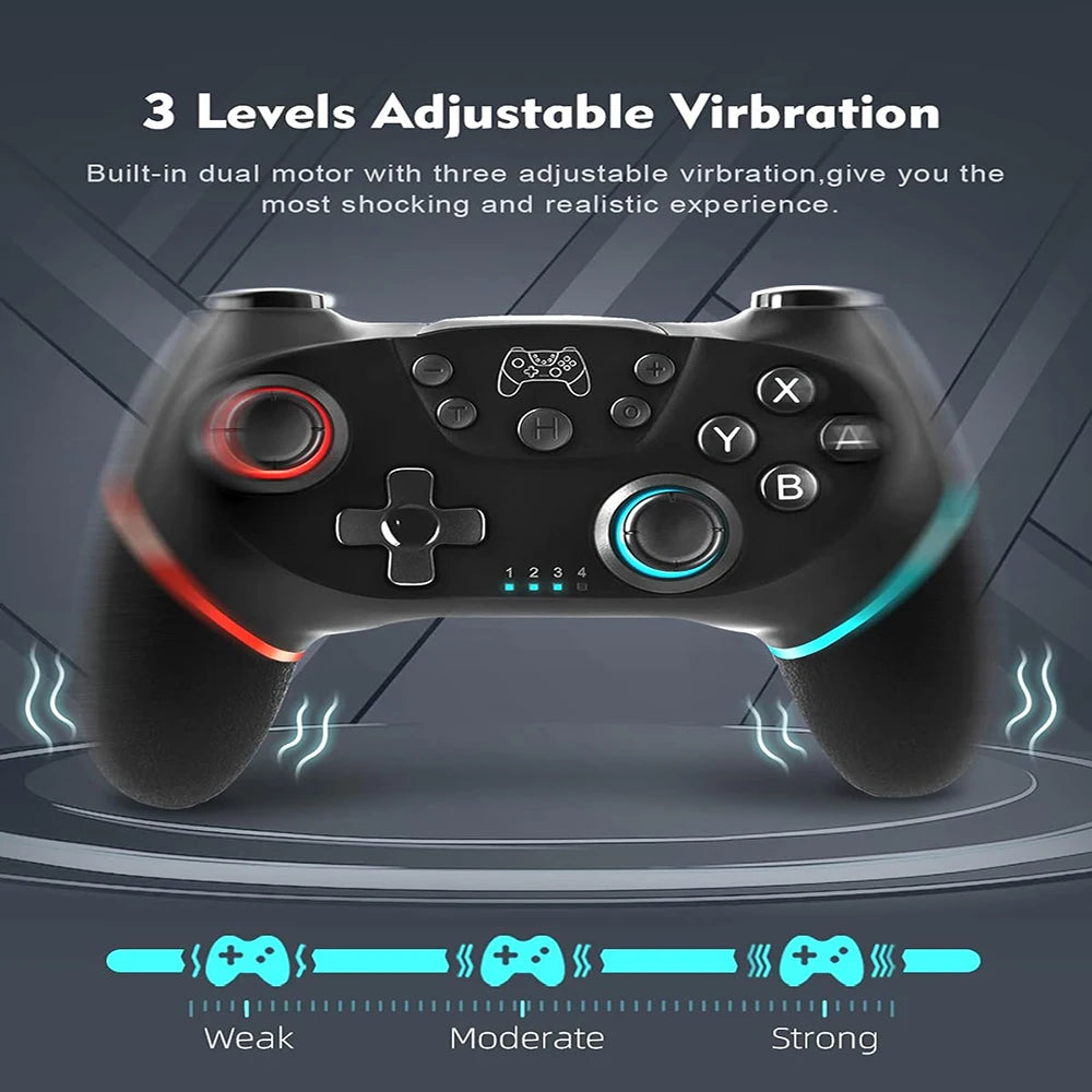 Wireless Bluetooth Controller – Compatible with NS, NS Lite, NS Oled, Android & PC, 6-Axis Joystick Gamepad