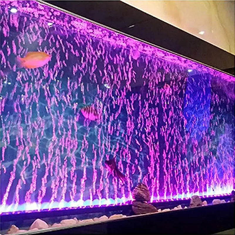 LED Air Bubble Aquarium Lamp: Underwater Submersible Fish Tank Light - Color Changing Oxygen Generator for Fish Tanks