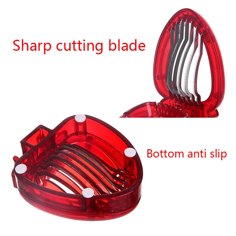 Strawberry Slicer Cutter & Corer | Fruit Leaf Stem Remover | Salad Cake Egg Tools | Kitchen Accessories