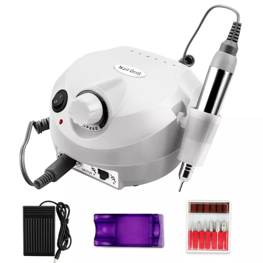 Electric Nail Drill Machine: 35000/20000 RPM Mill Cutter Sets for Manicure - Perfect for Nail Tips and Pedicure Files