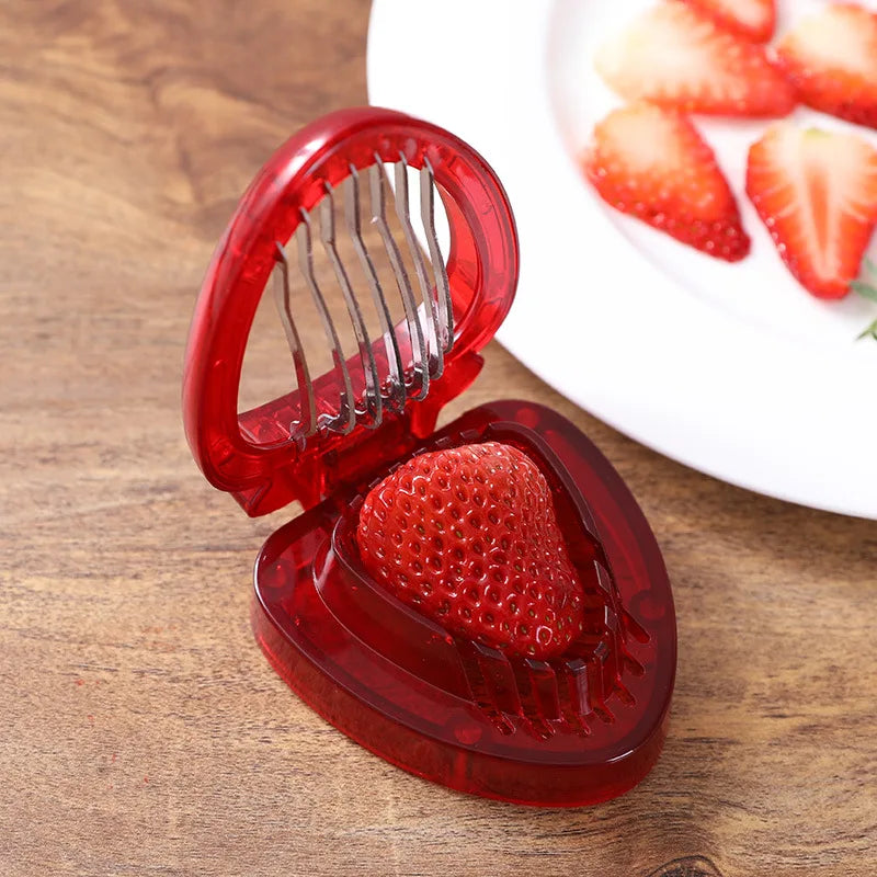 Strawberry Slicer Cutter & Corer | Fruit Leaf Stem Remover | Salad Cake Egg Tools | Kitchen Accessories