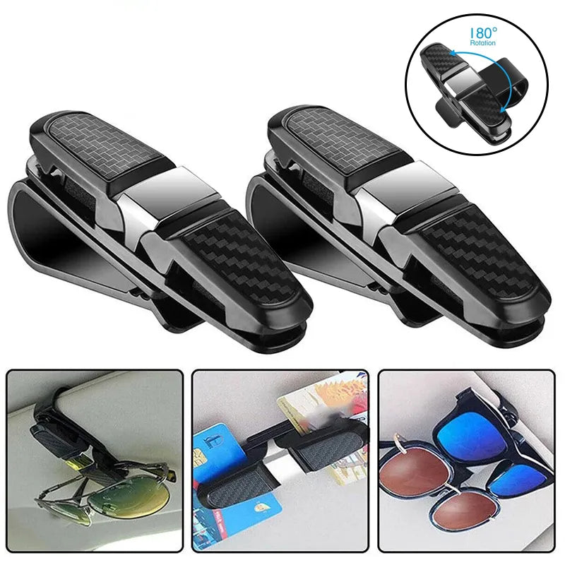 Universal Car Sun Visor Glasses Holder | Car Glasses Case | Sunglasses Clip Card Ticket Eyeglasses Holder | Auto Interior Accessories