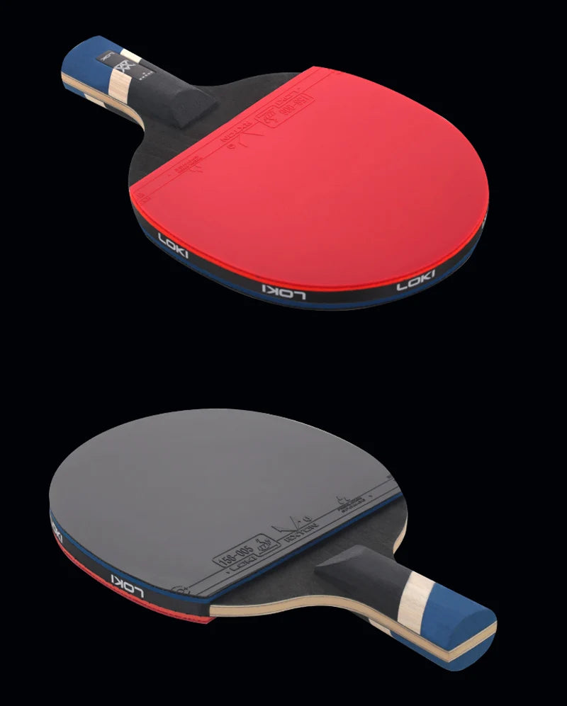 LOKI 9 Star Professional Table Tennis Racket - 5+2 Carbon Ping Pong Paddle with Sticky Rubbers, Ultra Offensive, Available in 6/7/8/9 Star Ratings