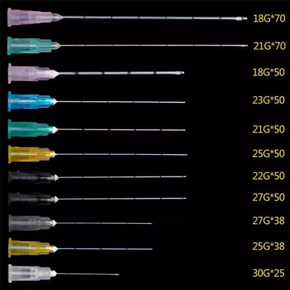 Disposable Blunt Tip Cannula Needle: Facial Filler Injection - Various Gauges, 20-Pack (2pcs/pack*10)