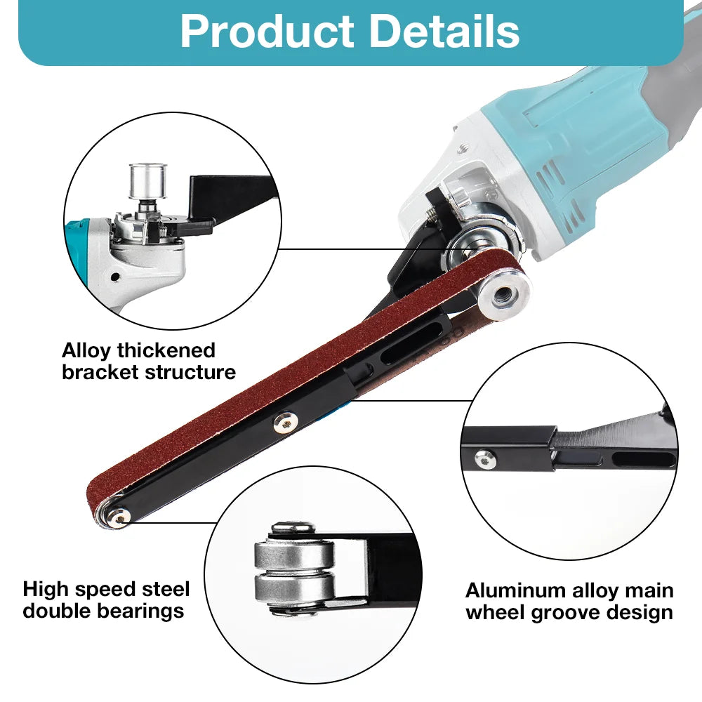 Belt Sander Bracket for Angle Grinder - Modified Sand Belt Machine for Model 100 115 125 Angle Grinder - Ideal for Wood/Metal Grinding & Polishing