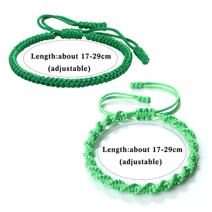 Multicolor Rope Lucky Knots Bracelets – Handmade, Adjustable Charm Bangles for Men and Women, Buddhism Inspired Jewelry