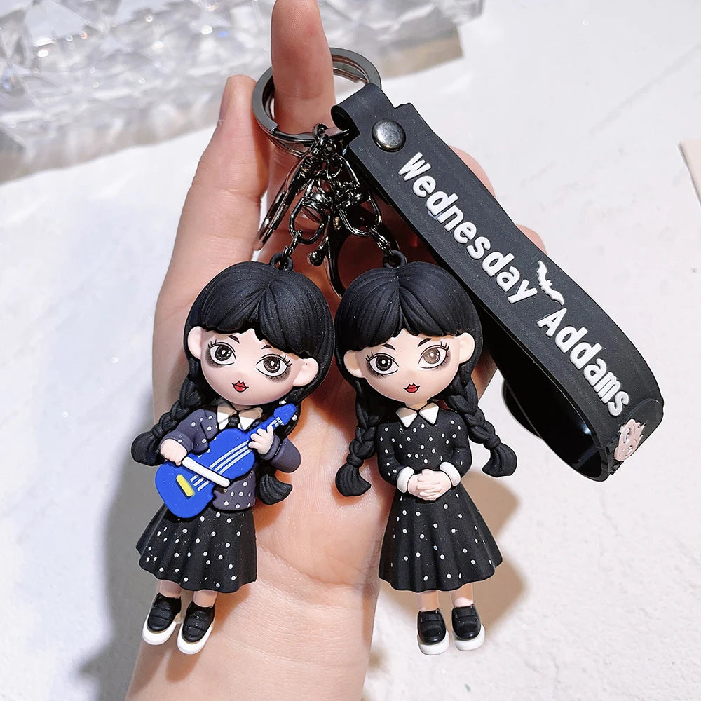 Wednesday Addams Horror Silicone Keychain - Thing Hand Doll, Schoolbag Pendant and Halloween Costume Prop