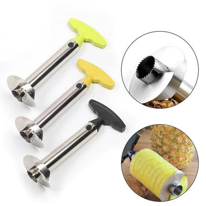 Pineapple Slicer Peeler: Stainless Steel Fruit Tool for Easy Cooking - Kitchen Accessory & Gadget (1 Piece)