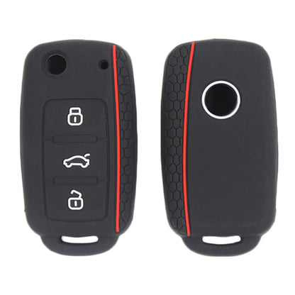 Silicone Car Key Fob Case Cover - For Volkswagen Sagitar, Polo, Golf, Bora, Tiguan, Touareg, Phaeton, SEAT, Skoda