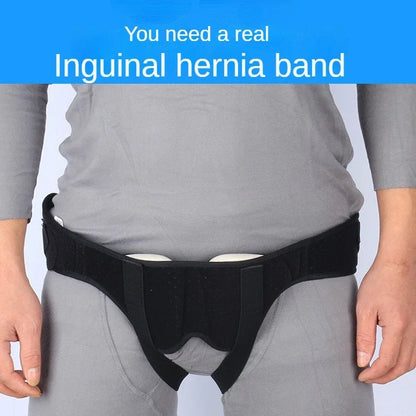 Adjustable Adult Hernia Belt - Inguinal Groin Support with Inflatable Hernia Bag - 2 Removable Compression Pads for Pain Relief