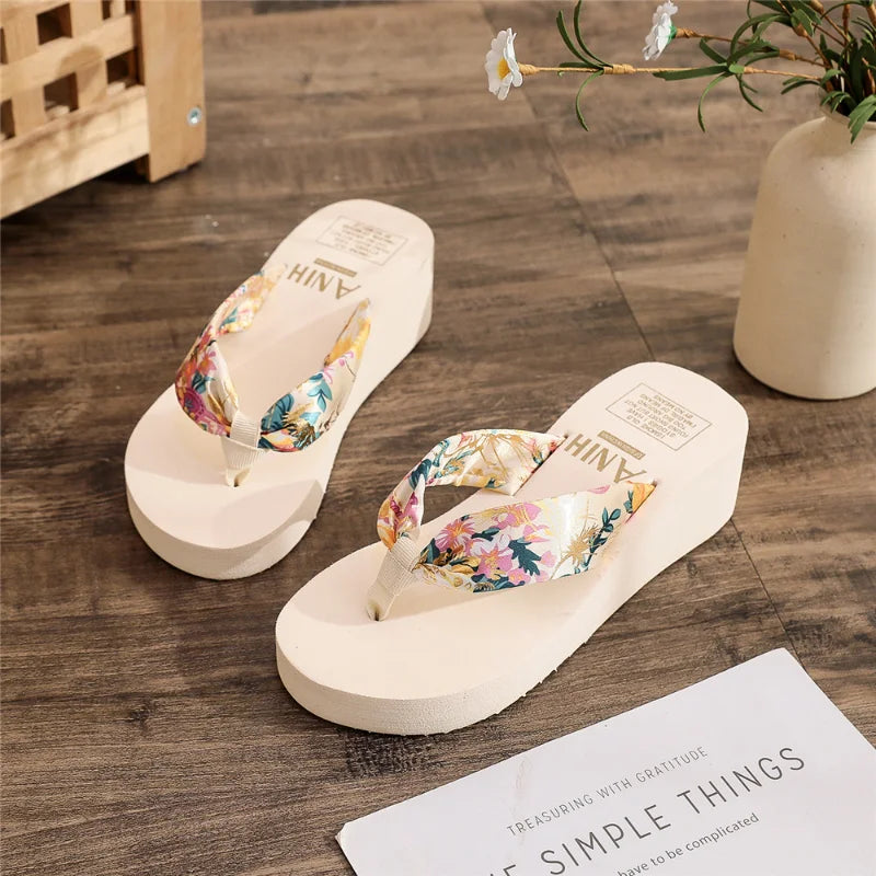 Fashion Women's Flip Flops - Summer Beach Platform Slippers, Casual Wedges Sandals for Outdoor Summer Shoes