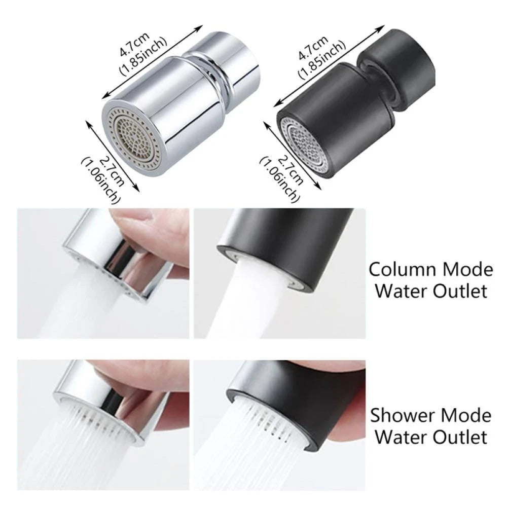 360° Rotary Kitchen Faucet Spray Head Filter: Splash-Proof Adapter with 2 Adjustable Modes - Sink Faucet Aerator