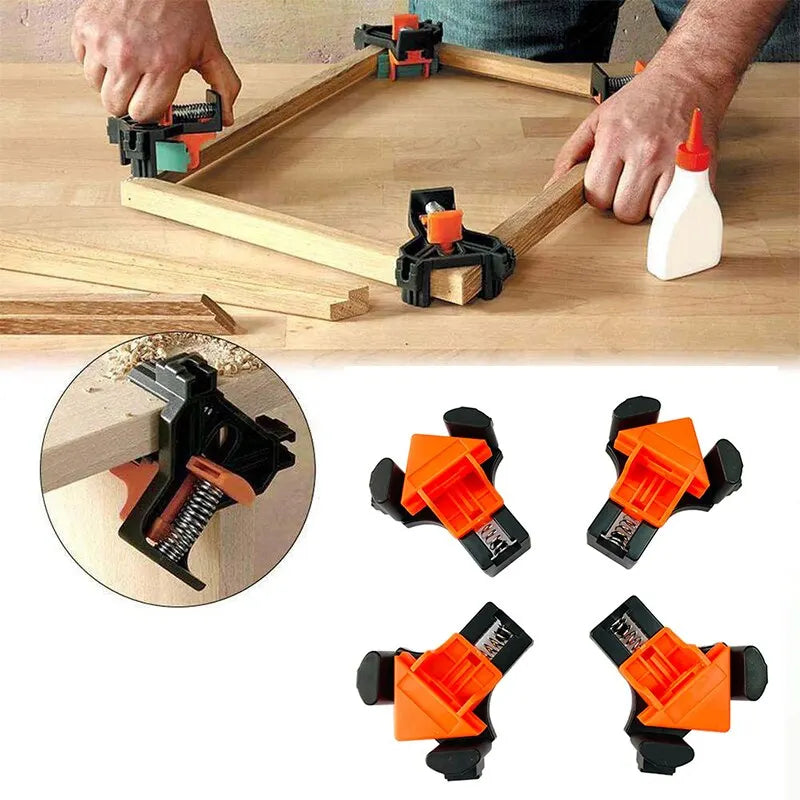 Versatile Woodworking Angle Clamp Tool Set - 60/90/120 Degrees Fixer for Photo & Picture Frames - Essential Home Hand Tool Kit