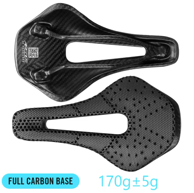 RYET Ultralight Carbon Fiber Bike Saddle | 3D Printed Hollow Design for Comfortable Breathable Cycling - MTB & Road Bicycle Seating Parts